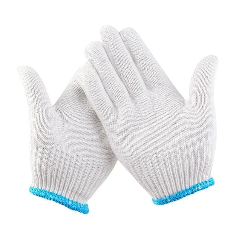 10 Pairs Safety Gloves Labor Protection Gloves Cotton Thread Gloves White Gloves Protective Gloves Thickened Work Gloves Free Size