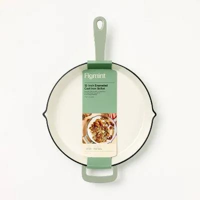 12" Enamel Skillet Sage Green - Figmint