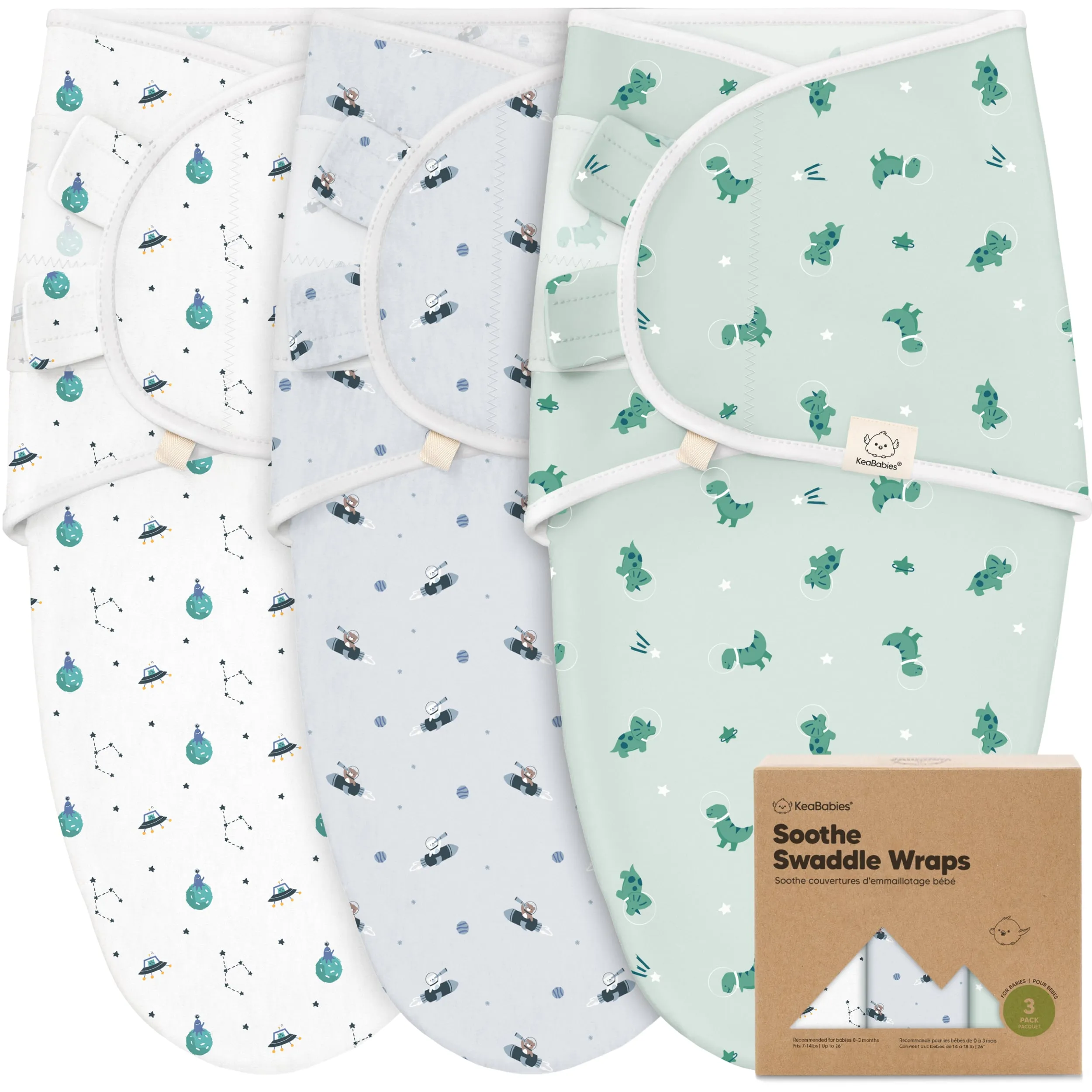 3-Pack Soothe Swaddle Wraps (Space Quest)