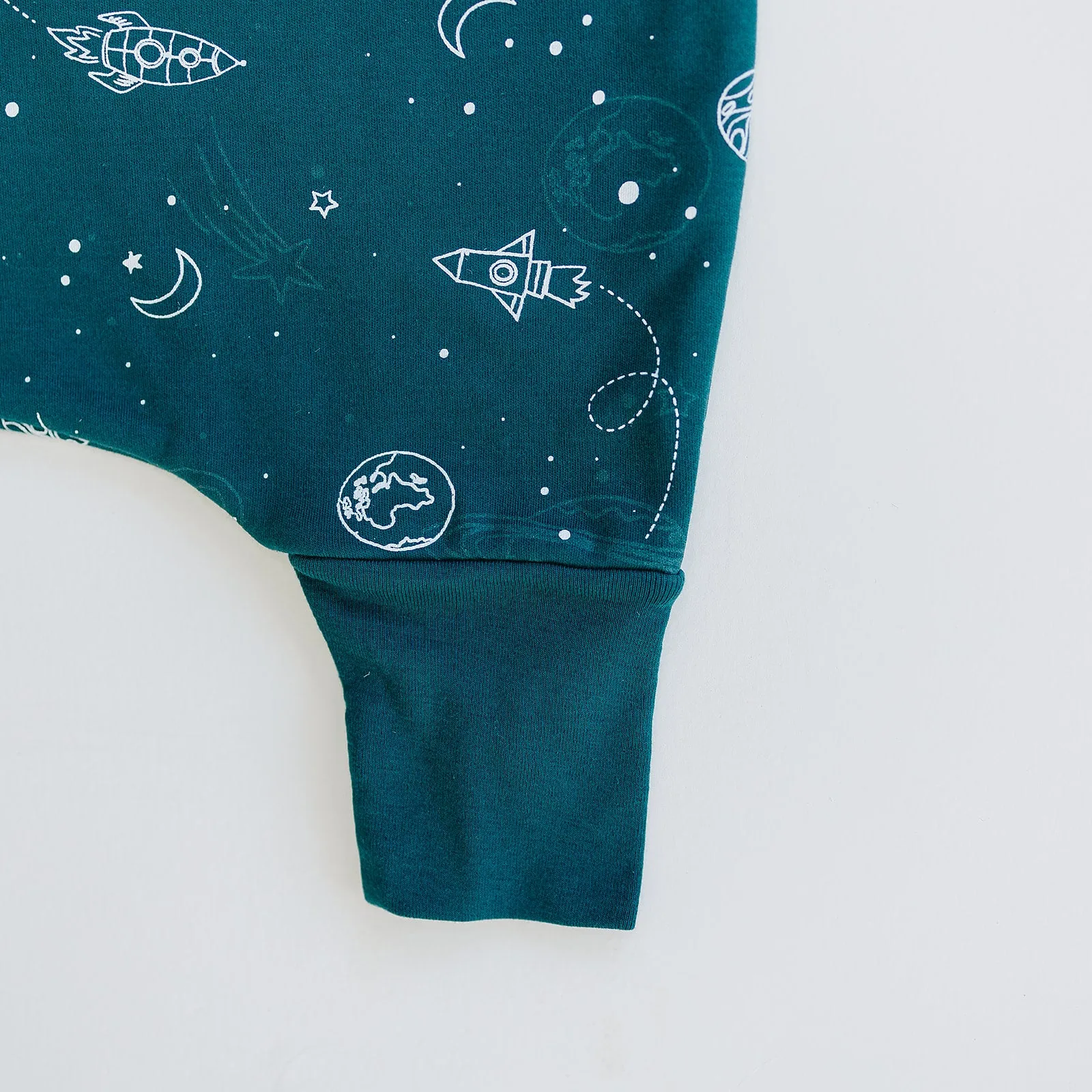 4 Season® Baby Sleep Bag with Feet, Merino Wool & Organic Cotton, Space - GLOW IN THE DARK