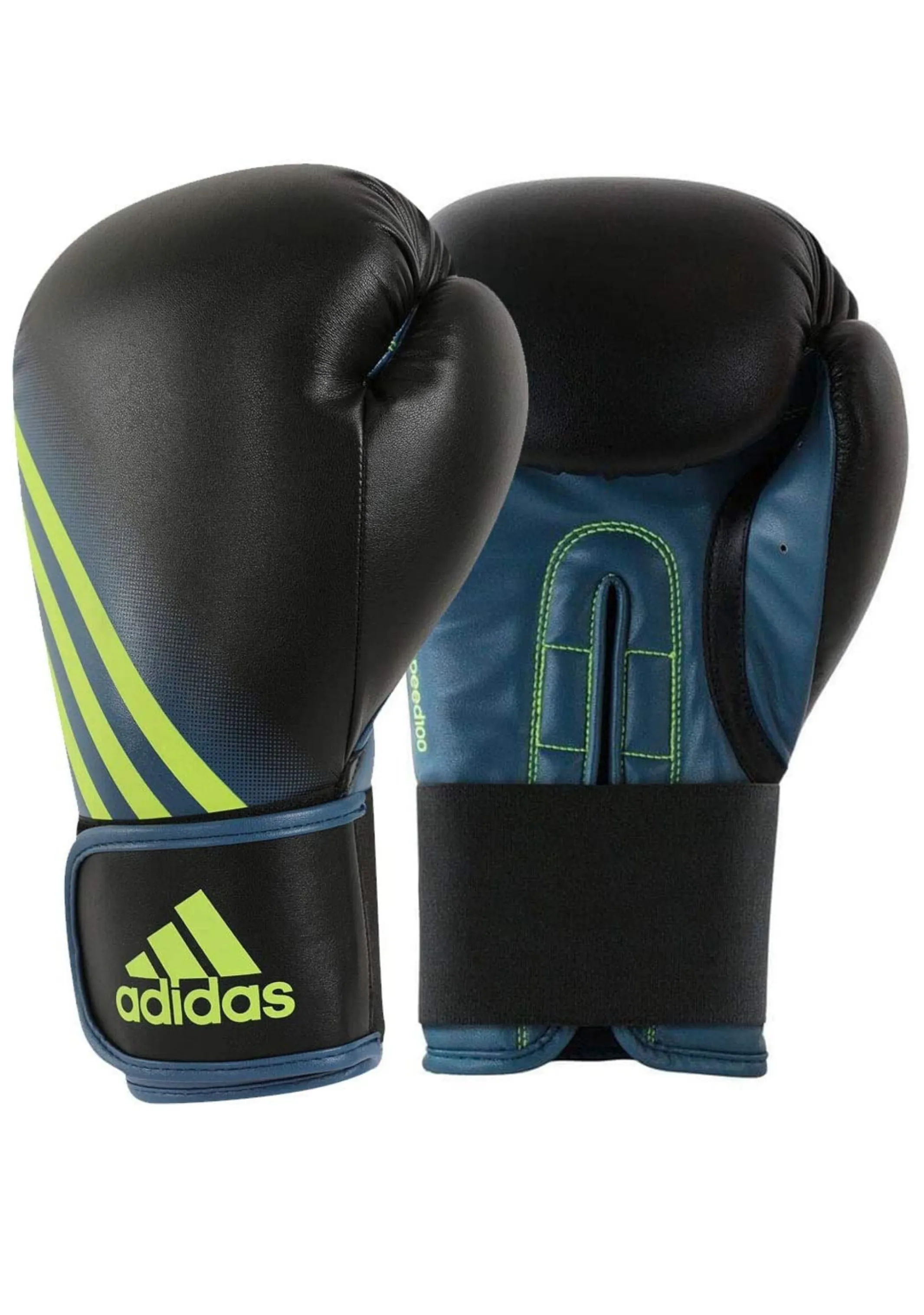 Adidas Unisex Speed 100 Boxing Glove <BR> ADISBG100 BLACK TECH INK/SOLAR YELLOW