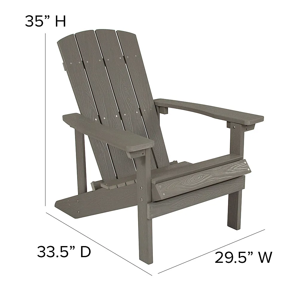 Alamont Home - Charlestown Indoor/Outdoor Adirondack Chairs with Cushions - Set of 2 - Gray