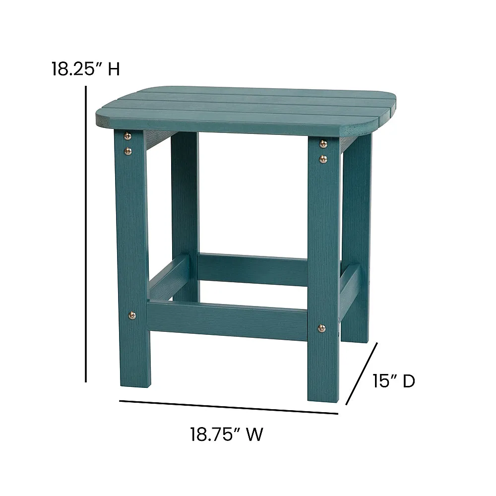 Alamont Home - Charlestown Indoor/Outdoor Adirondack Style Side Table and 2 Chair Set in - Sea Foam