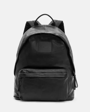 AllSaints leather backpack with carabiner, black