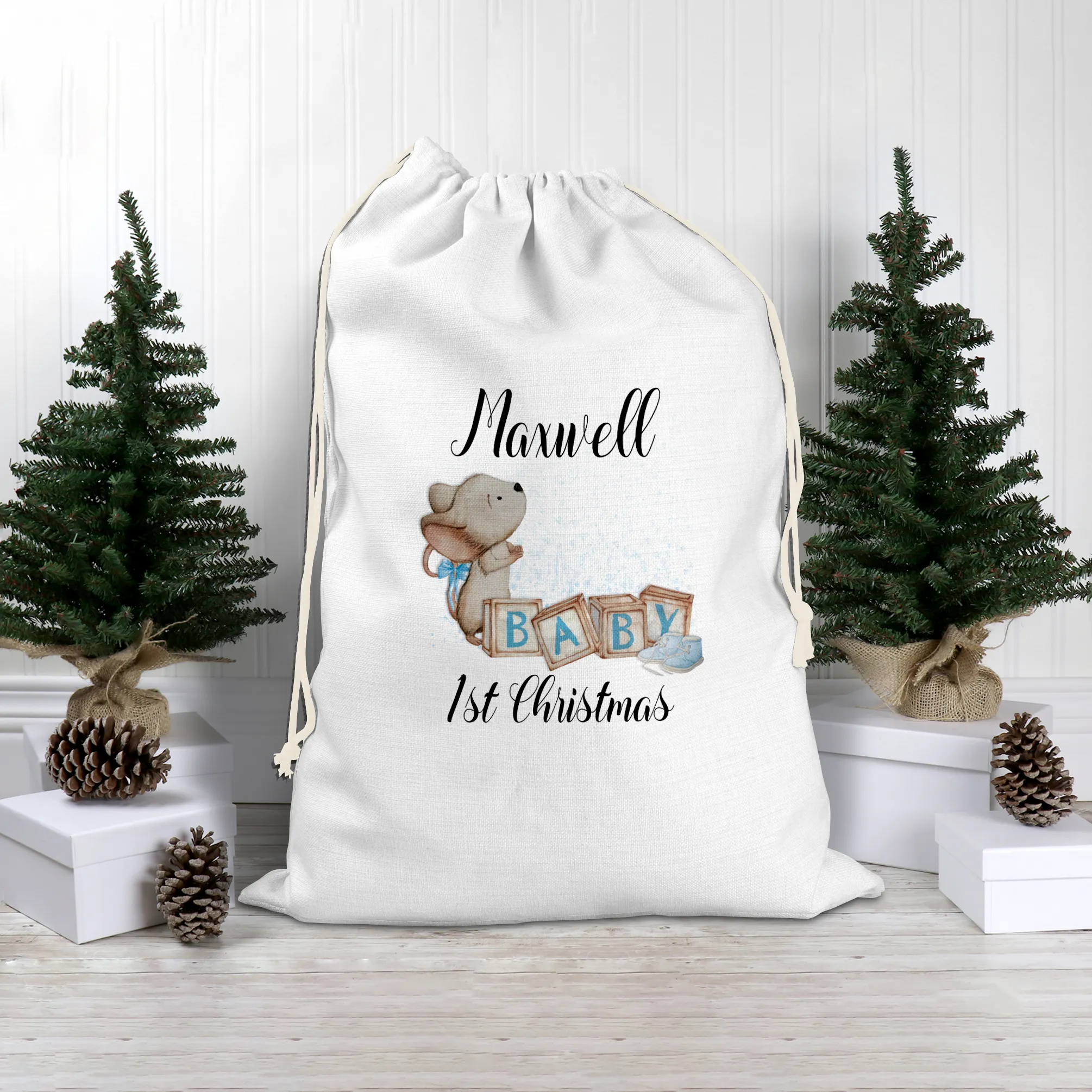 Baby's 1st Christmas Personalised Santa Gift Sack