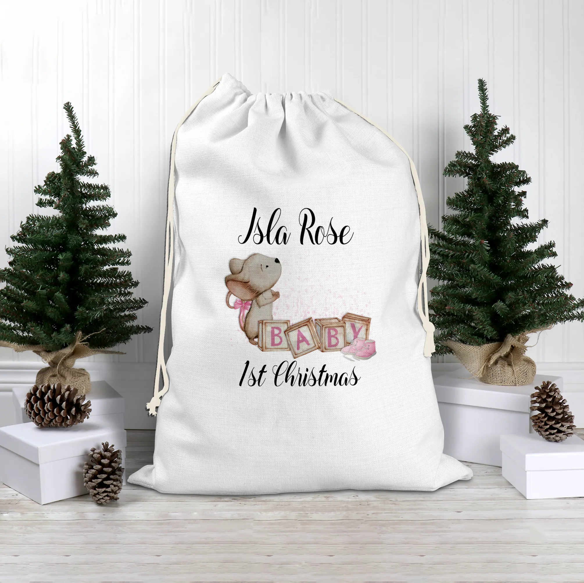 Baby's 1st Christmas Personalised Santa Gift Sack