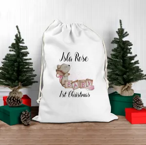 Baby's 1st Christmas Personalised Santa Gift Sack