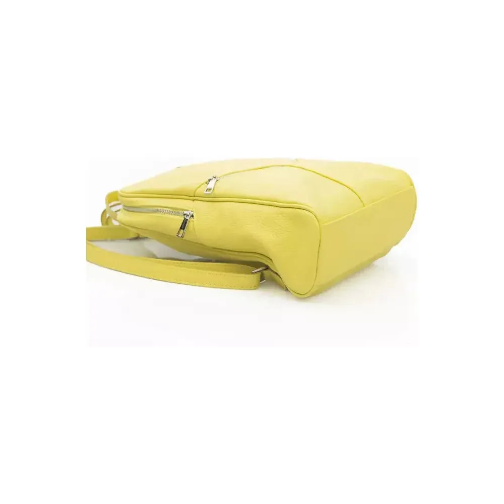 Baldinini Trend Sunshine Yellow Leather Backpack