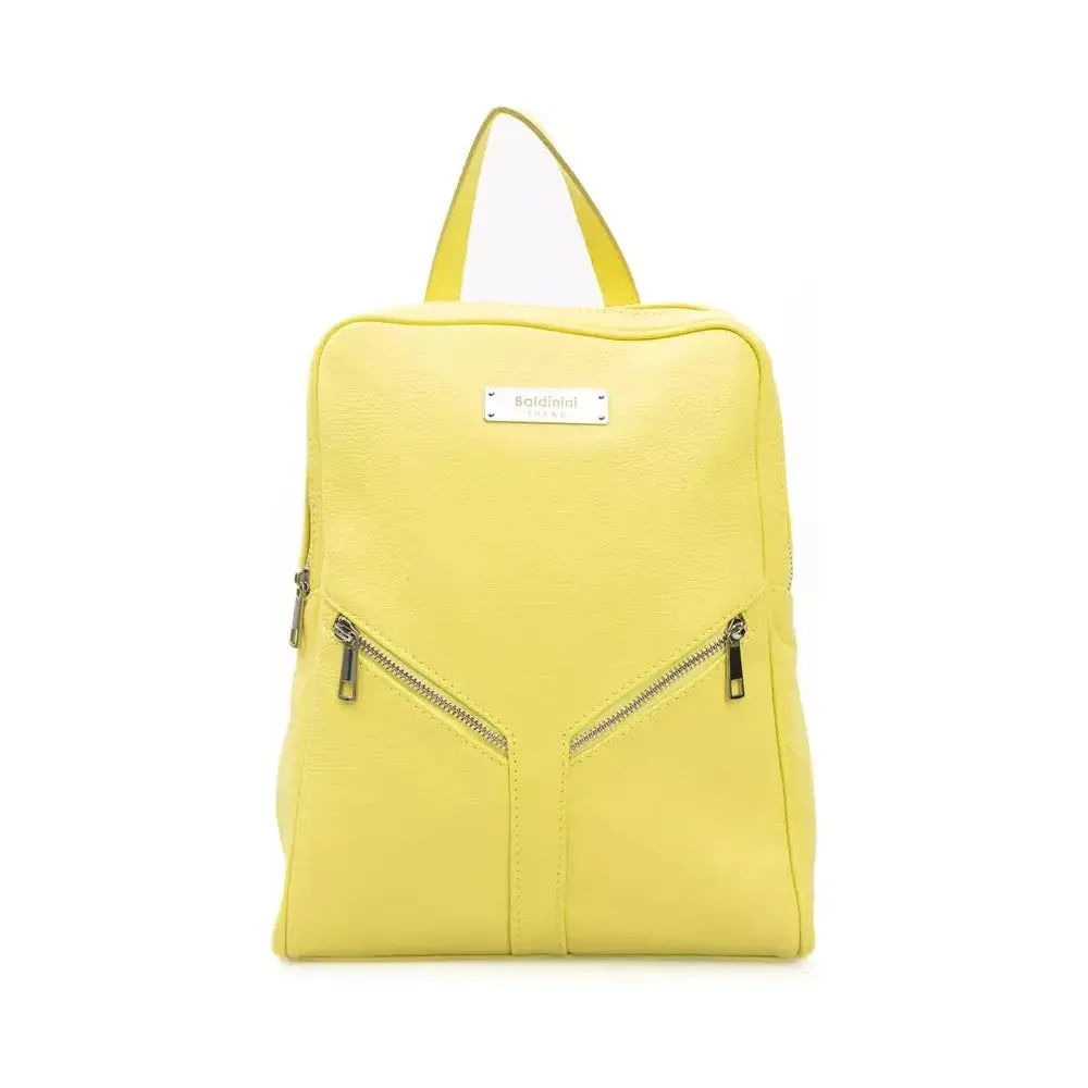 Baldinini Trend Sunshine Yellow Leather Backpack