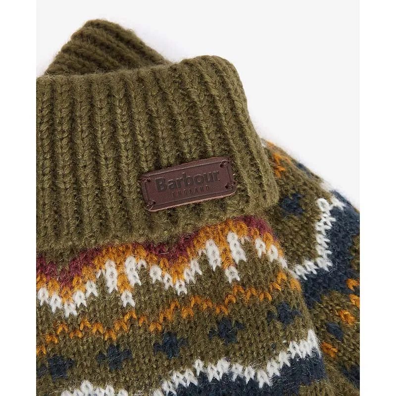 Barbour Case Fairisle Mens Gloves - Olive