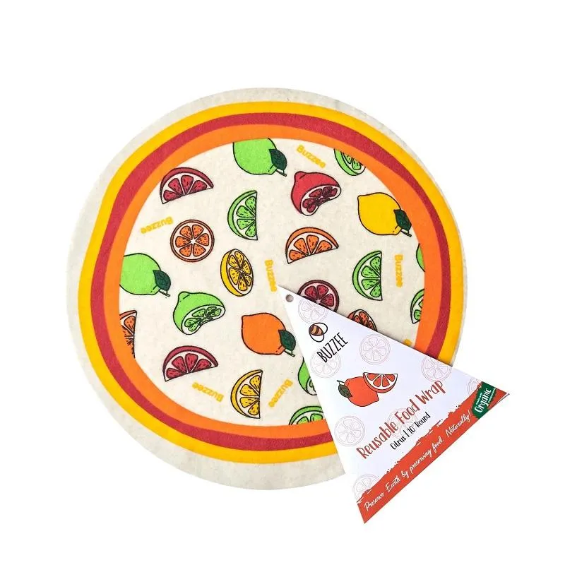 Buzzee Round Reusable Citrus Food Wrap