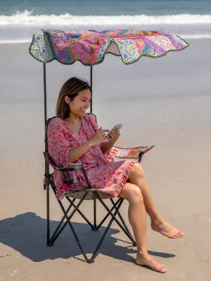 Floral Patchwork Canopy Camping Chair