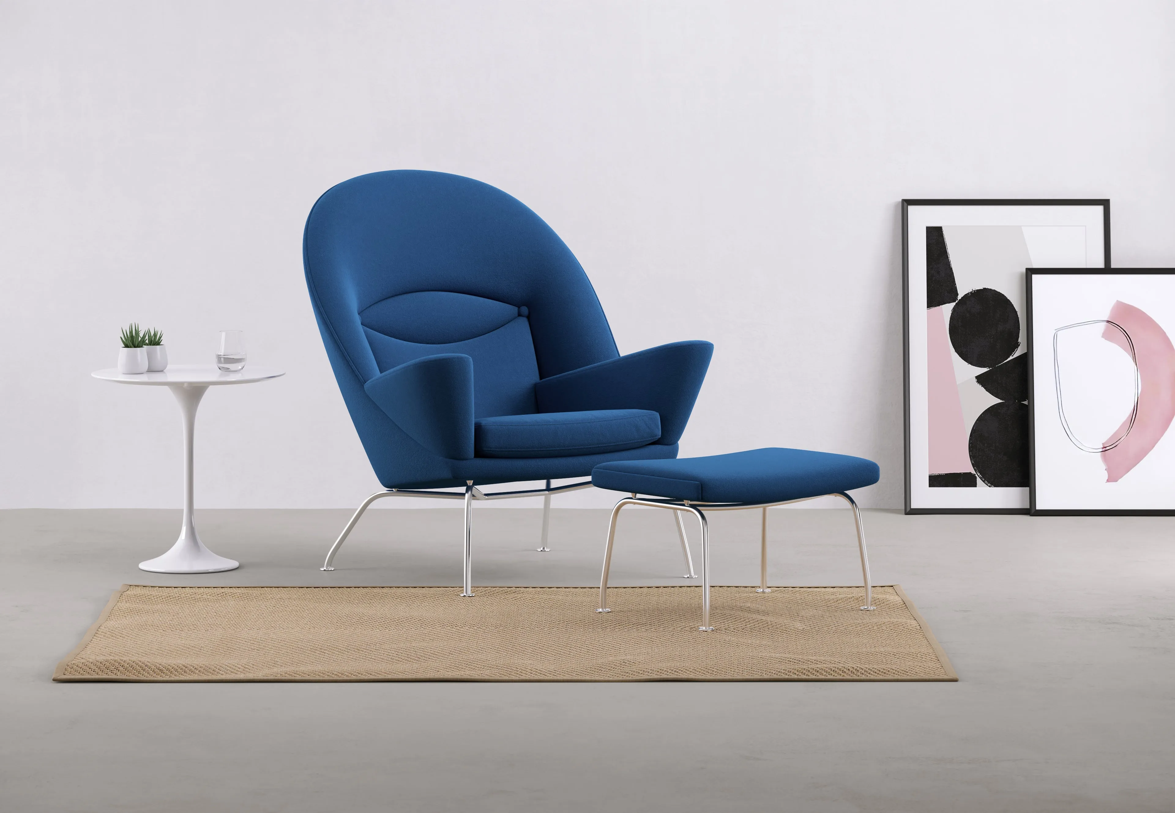 CH468 Oculus - CH468 Oculus Chair, Indigo Blue Wool