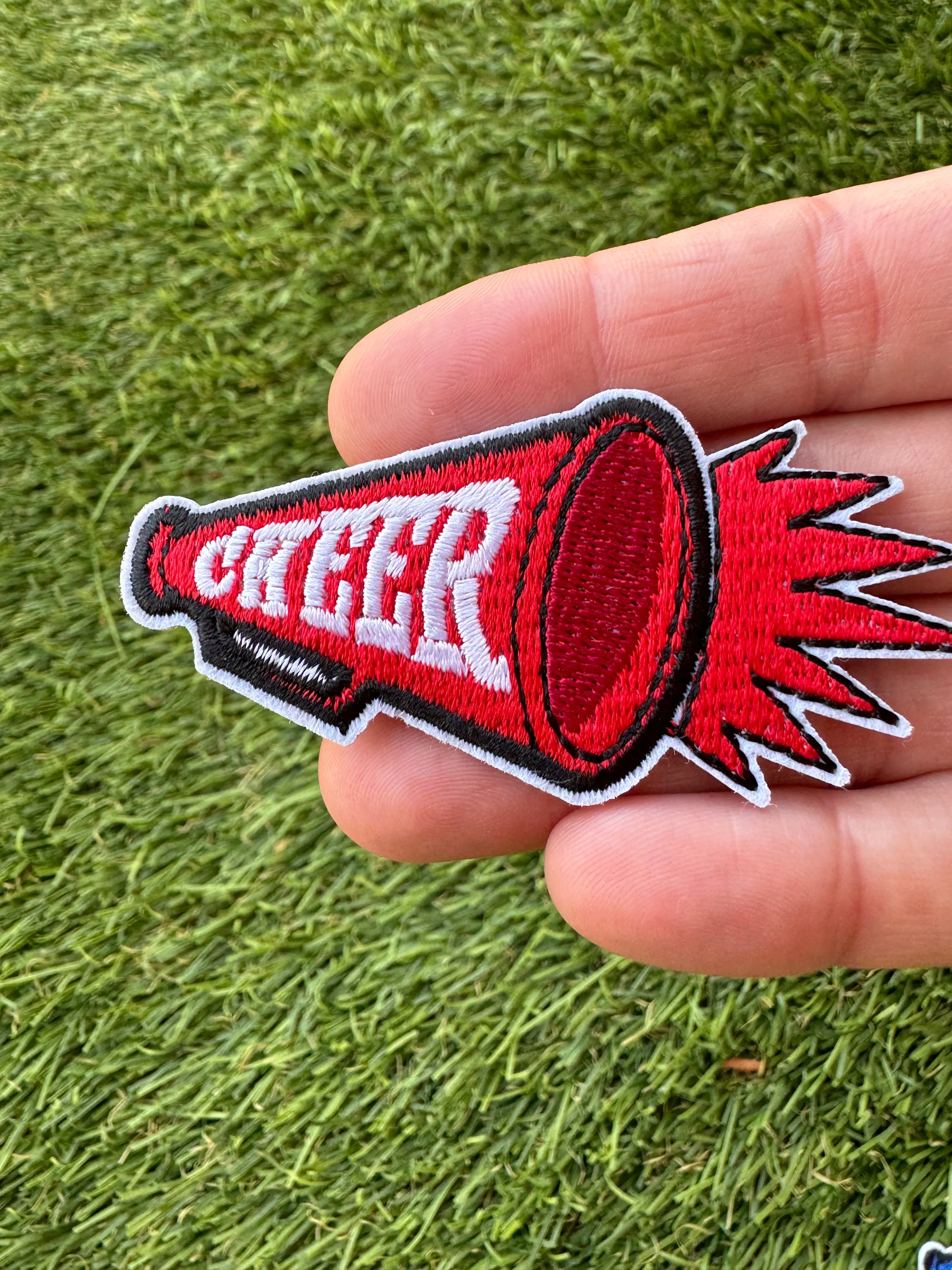 Cheer Megaphone Game Day Iron On Patches