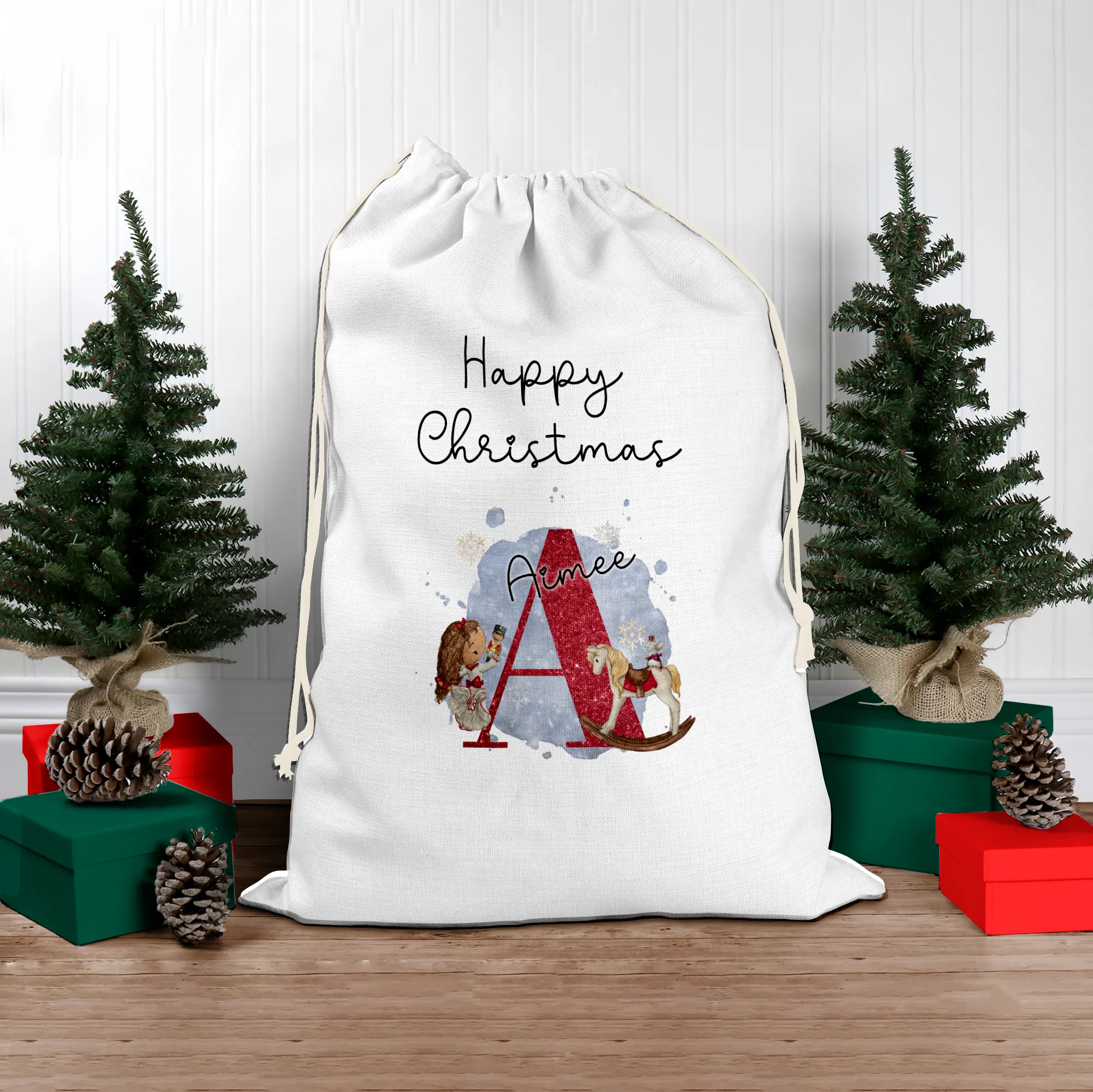 Christmas Ballet Dancer Alphabet Personalised Christmas Santa Sack