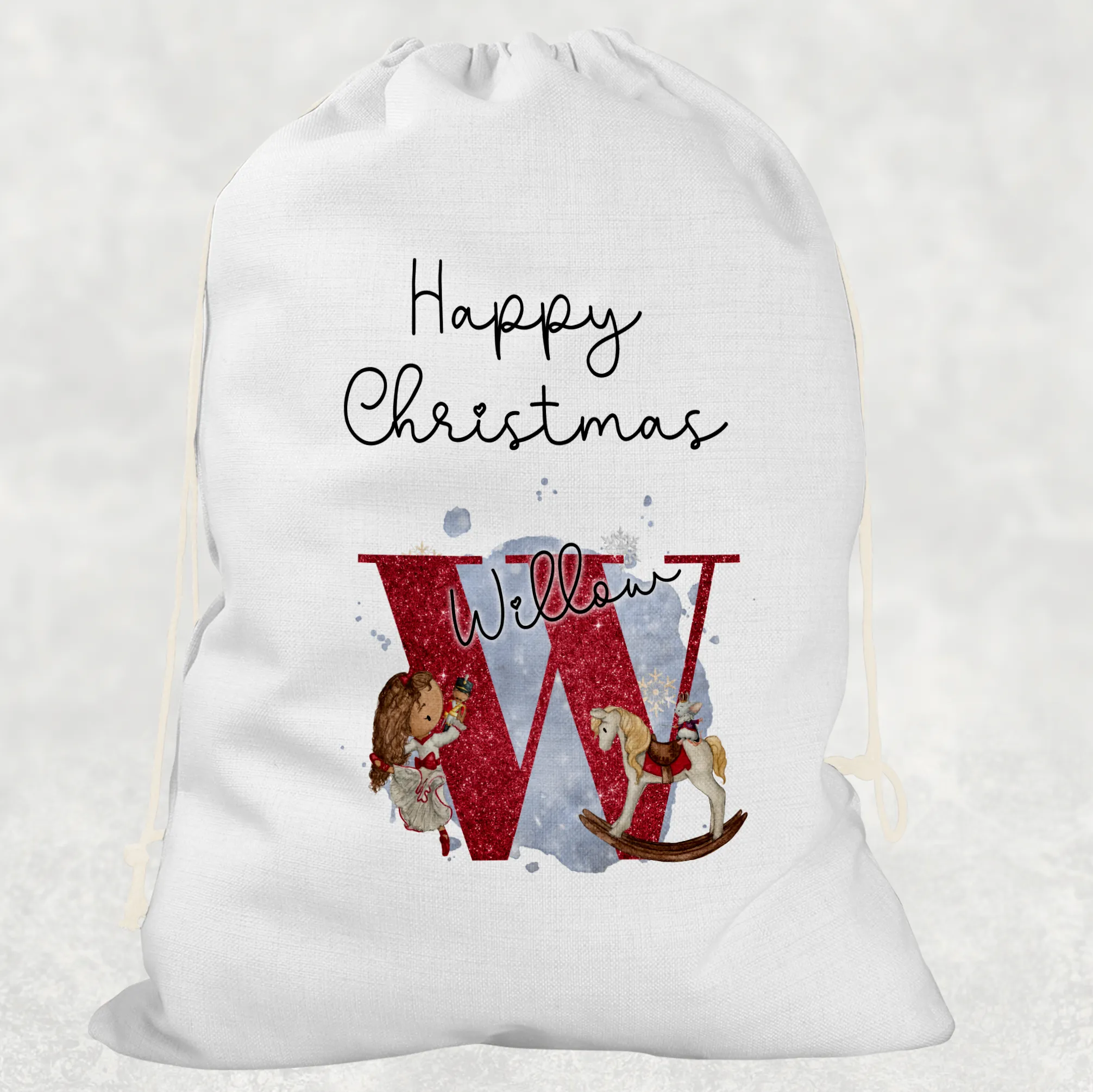 Christmas Ballet Dancer Alphabet Personalised Christmas Santa Sack