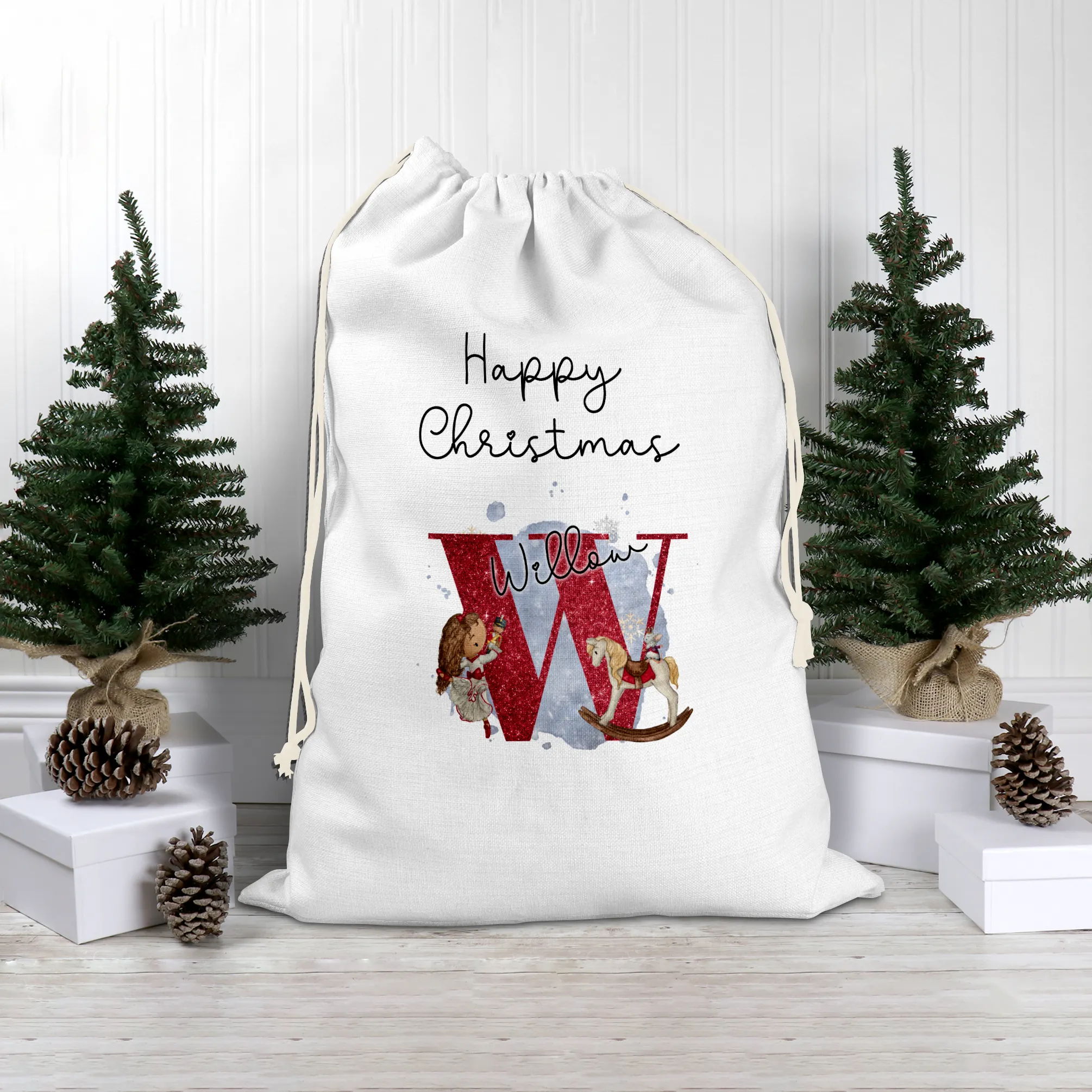 Christmas Ballet Dancer Alphabet Personalised Christmas Santa Sack