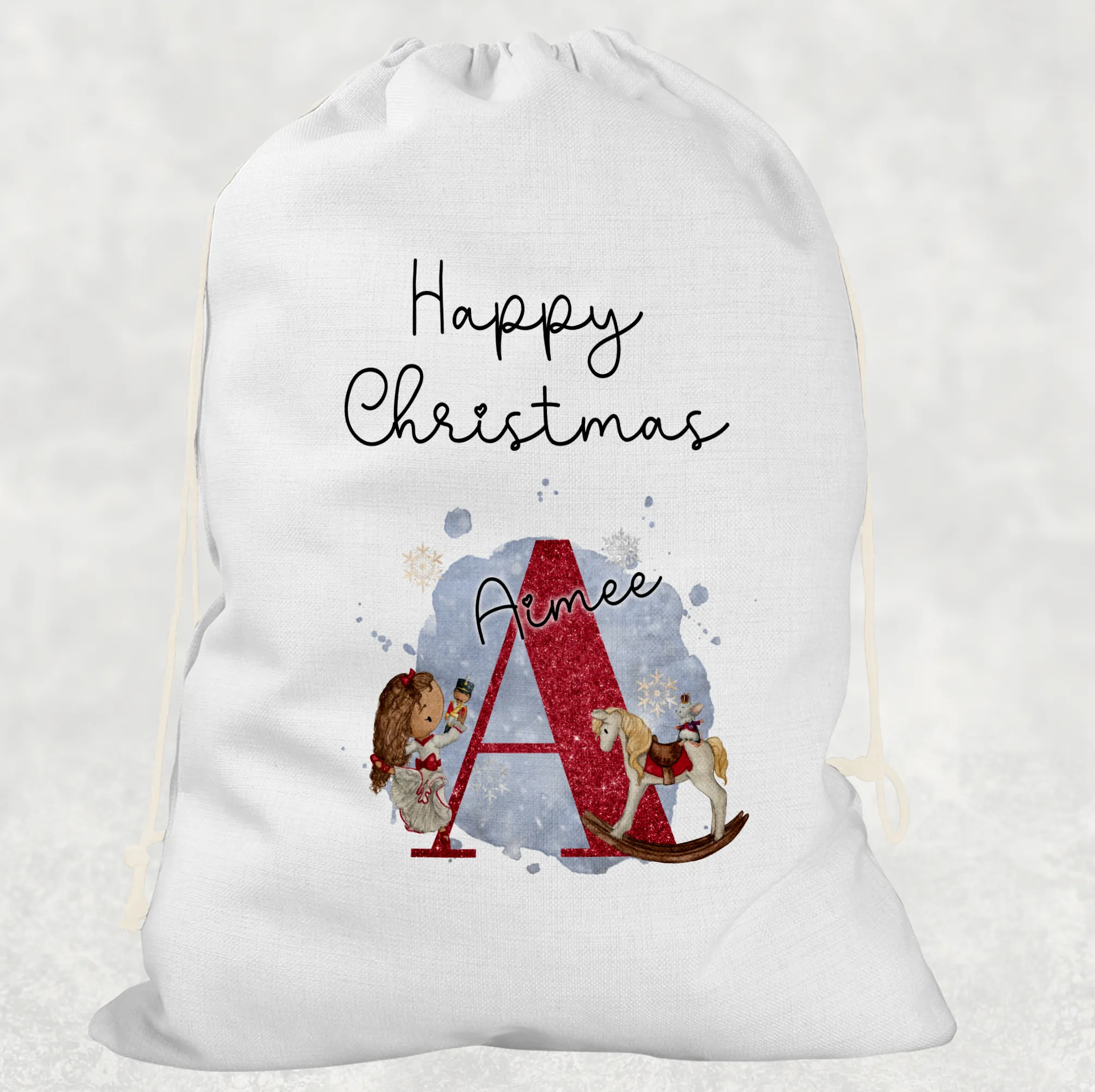 Christmas Ballet Dancer Alphabet Personalised Christmas Santa Sack