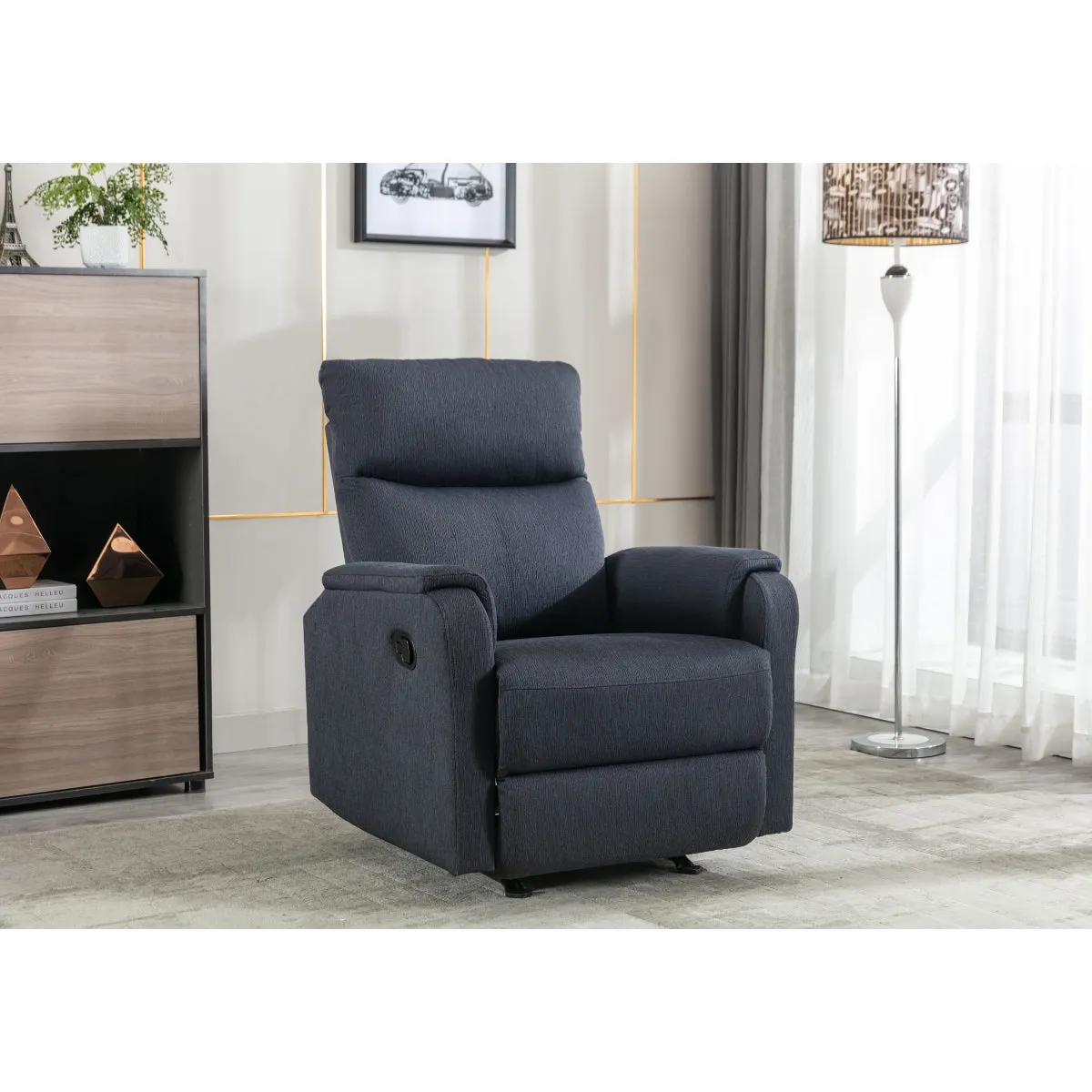 CozyCloud Navy Rocker Recliner