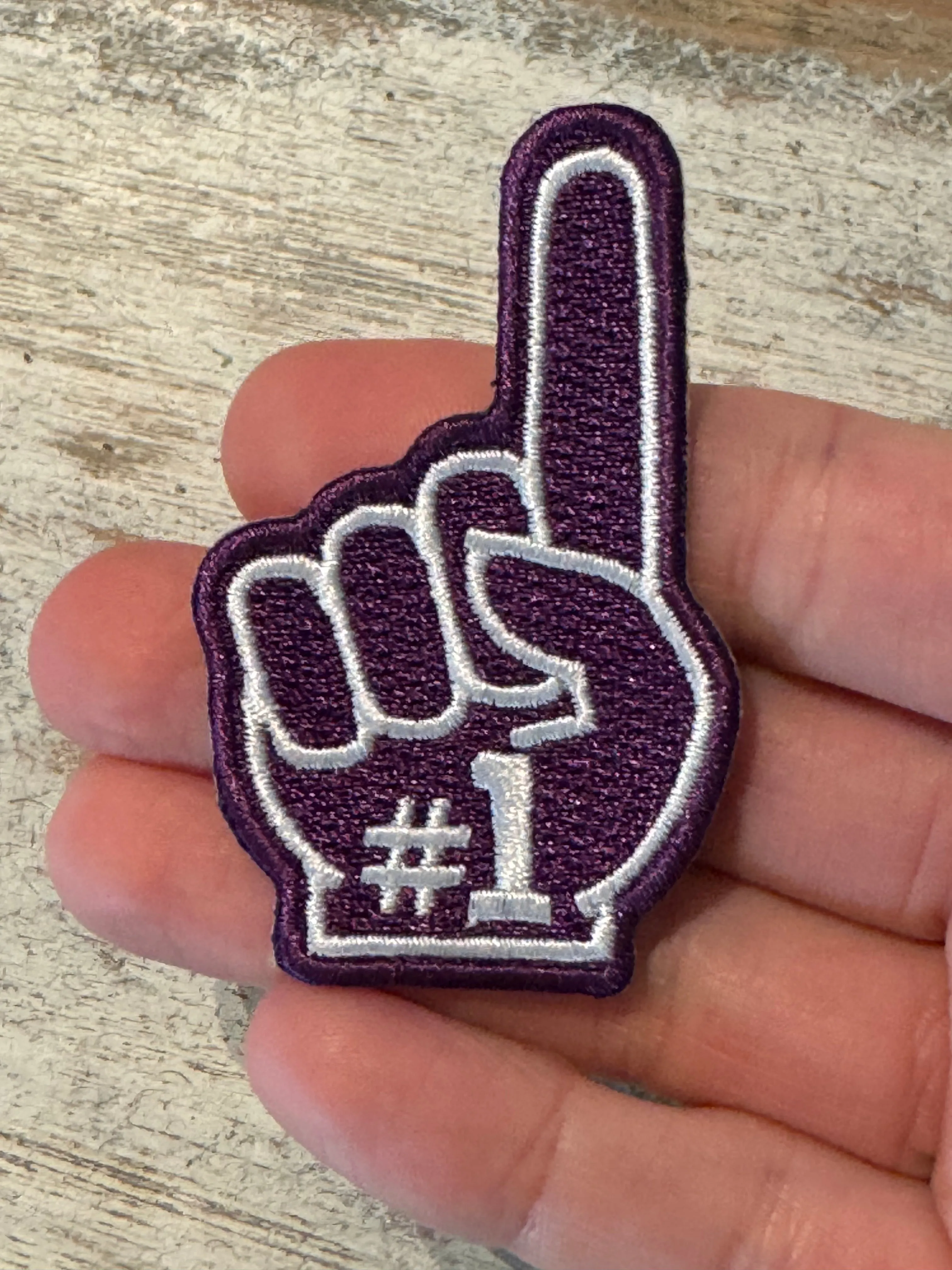 Foam Finger #1 Game Day Iron On Patches