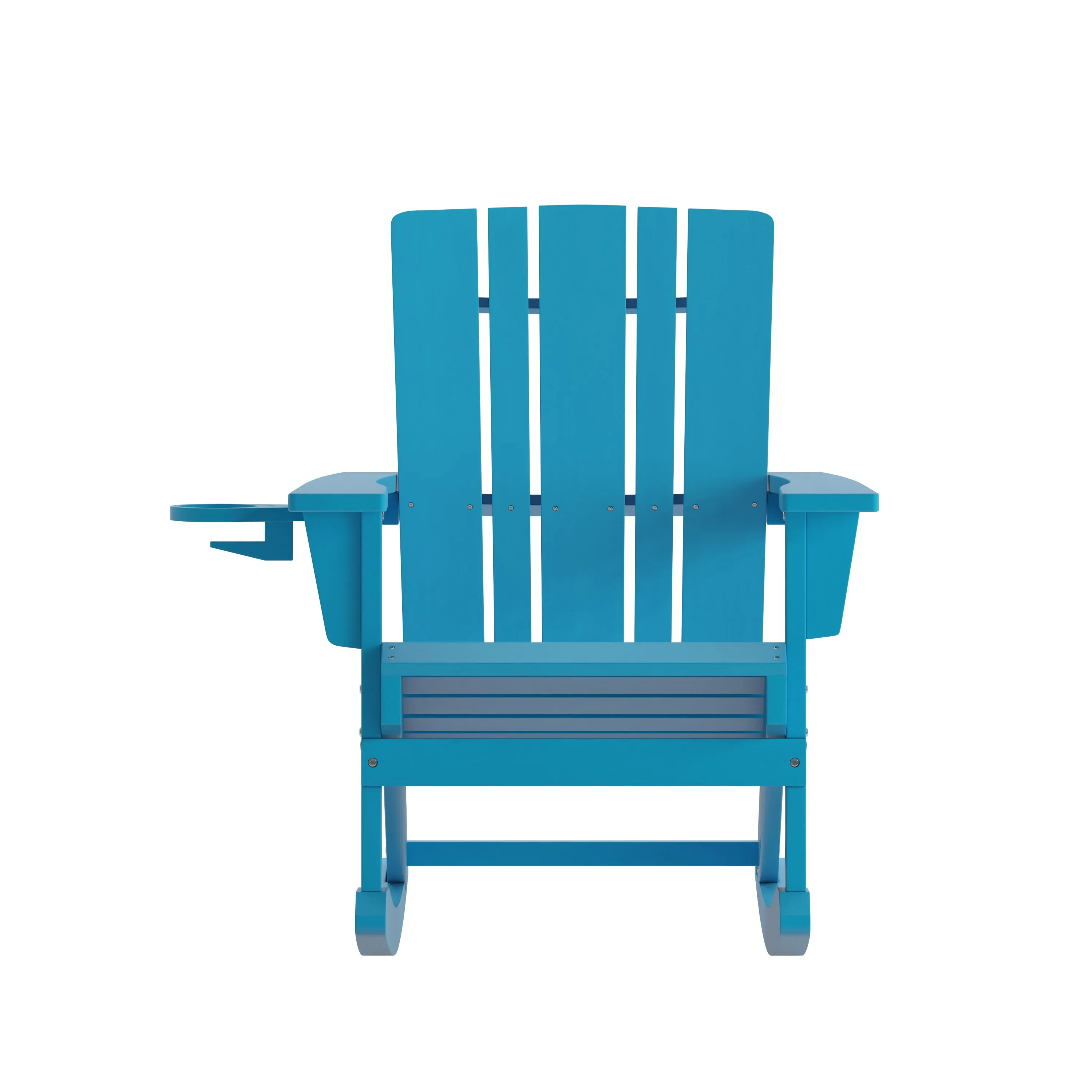 Halifax HDPE Adirondack Chair with Cup Holder and Pull Out Ottoman, All-Weather HDPE Indoor/Outdoor Chair