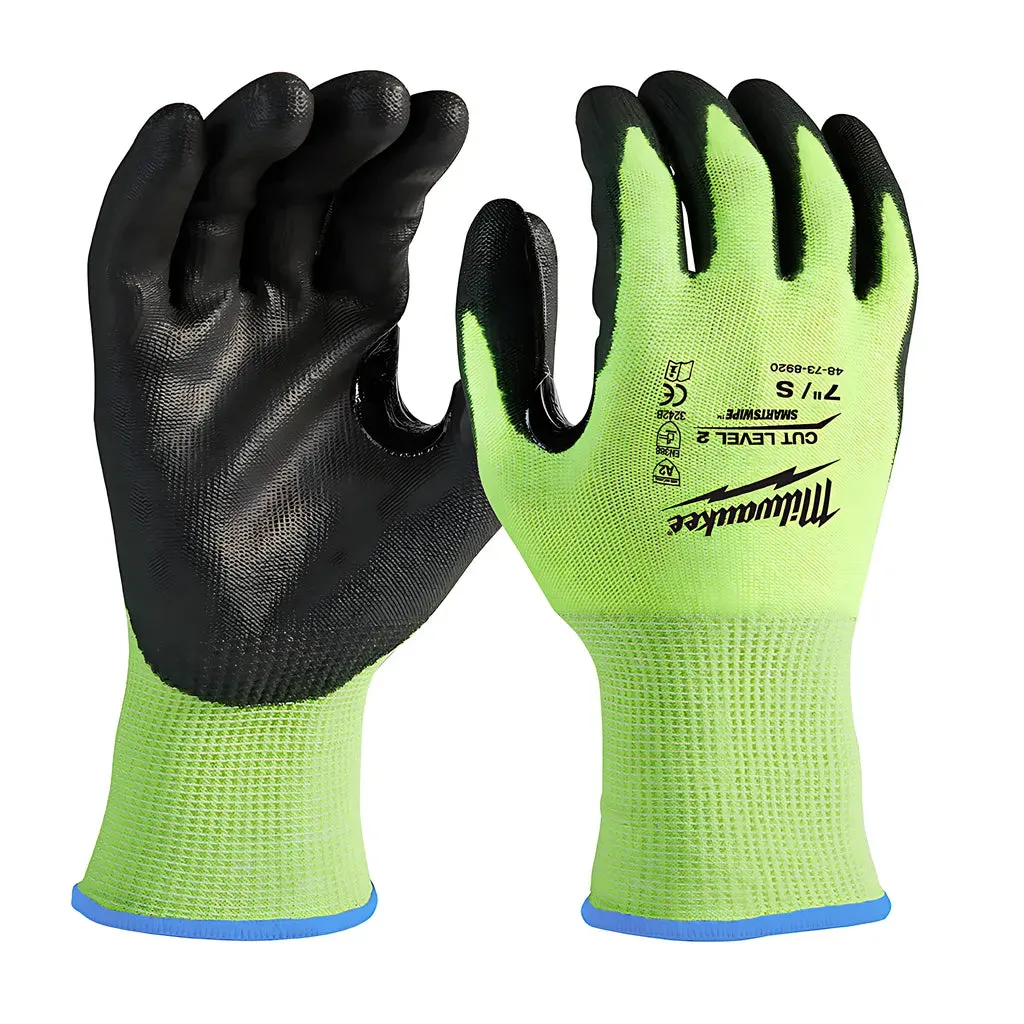 High Visibility Cut Level 2 Polyurethane Dipped Gloves - S