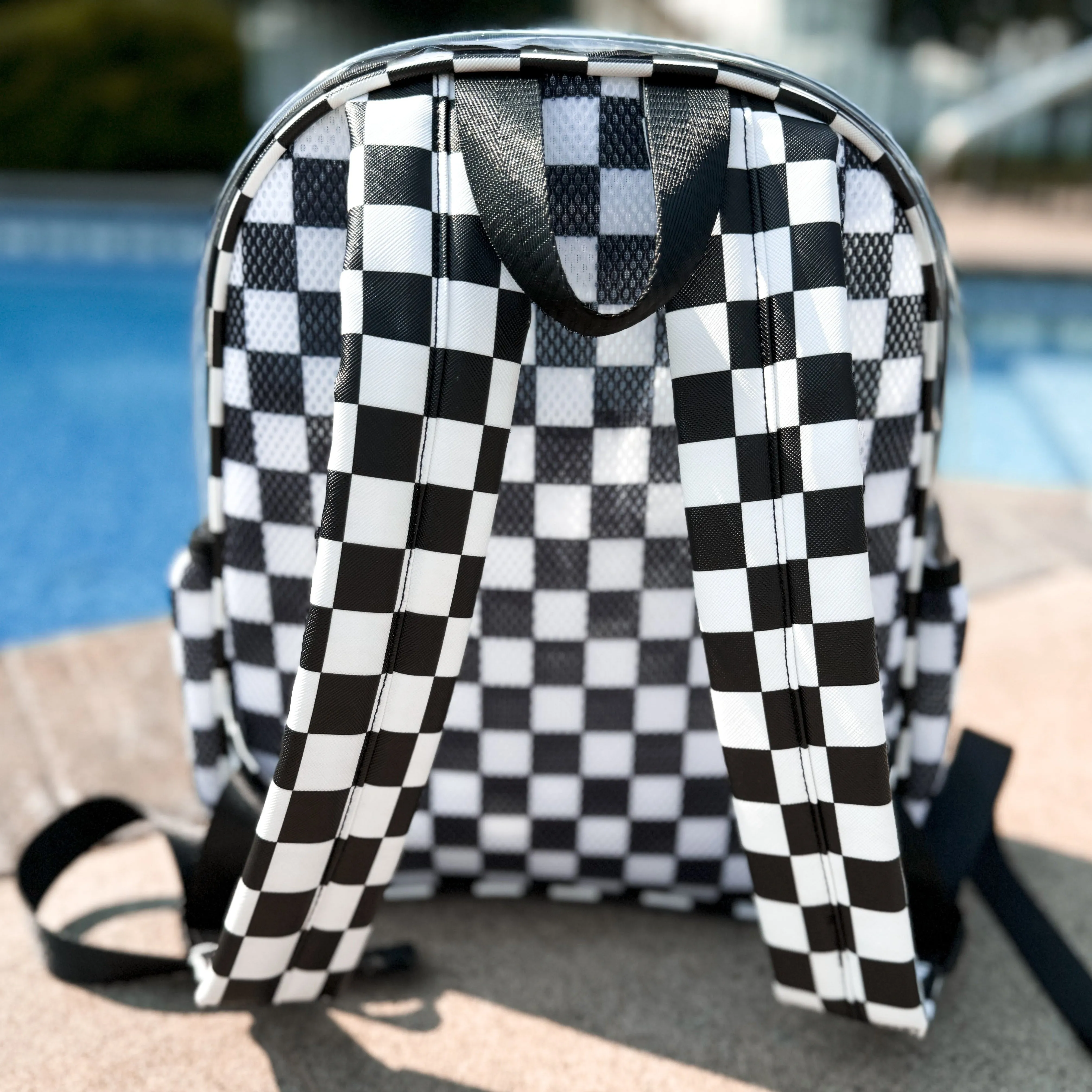 Kids Clear Checkered Backpack