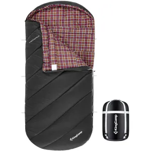 KingCamp 250g Filling 3 Season Cotton lining Black Plus Size Sleeping Bag