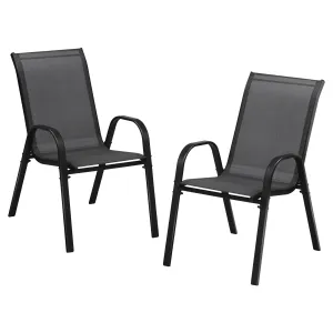 Livsip Set of 2 Outdoor Stackable Chairs Patio Furniture Lounge Chair Bistro Set