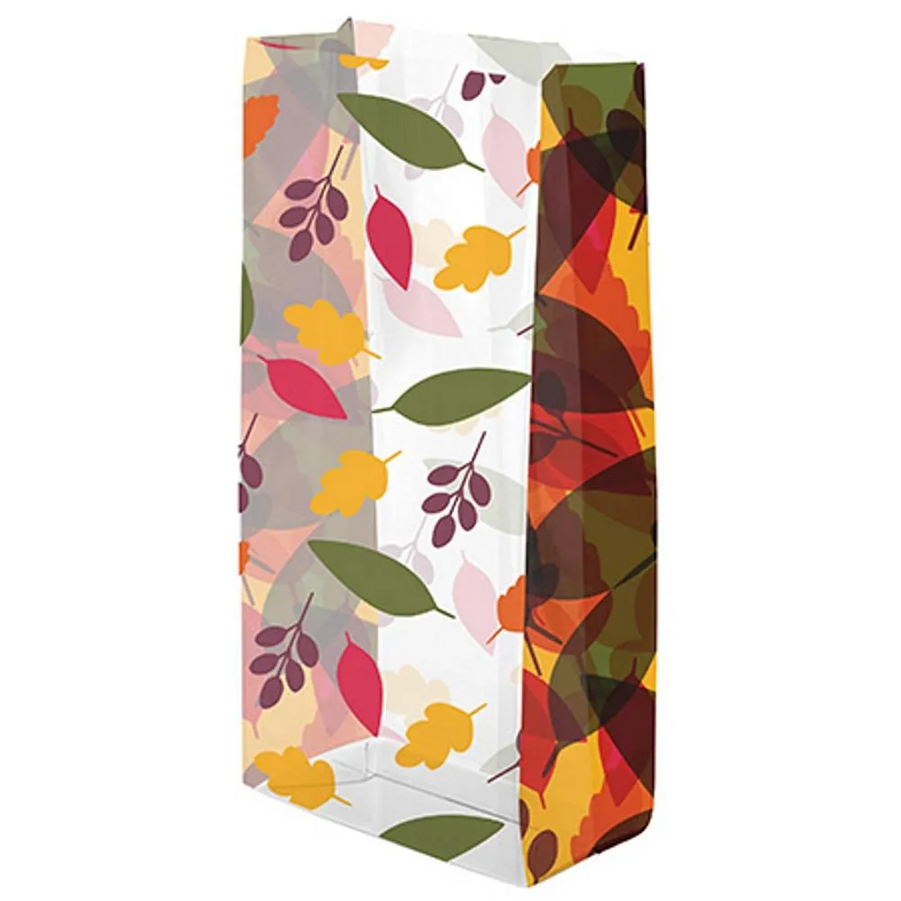 Lots Of Leaves Clear Cello Party Bags - 7 1/2in. x 3 1/2in. x 2in. - 20 Pack