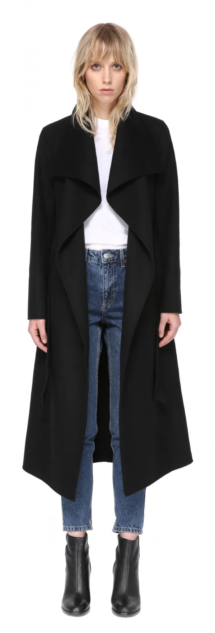 Mackage - Mai Long Coat   Belted Waist Black