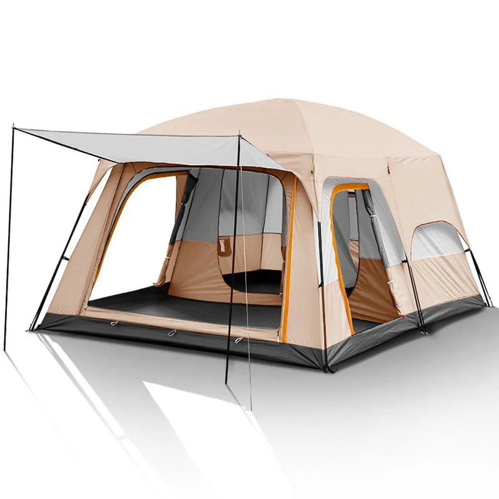 modern Tents for Camping 8-12 Person, Camping Tent Waterproof & Windproof 3 Seasons, Large Family Tent with 3 Rooms, Easy Setup Backpacking Tent w/Full-Covered Rainfly, Divided Curtains & Vestibule