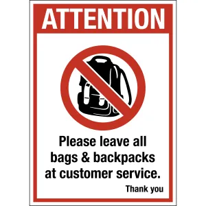 No Bags or Backpacks