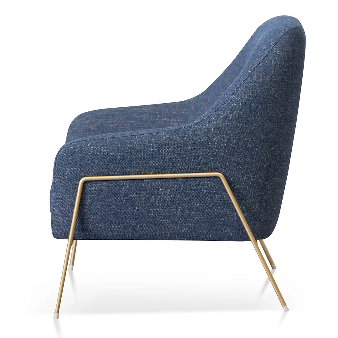 Noah Fabric Armchair - Dark Blue