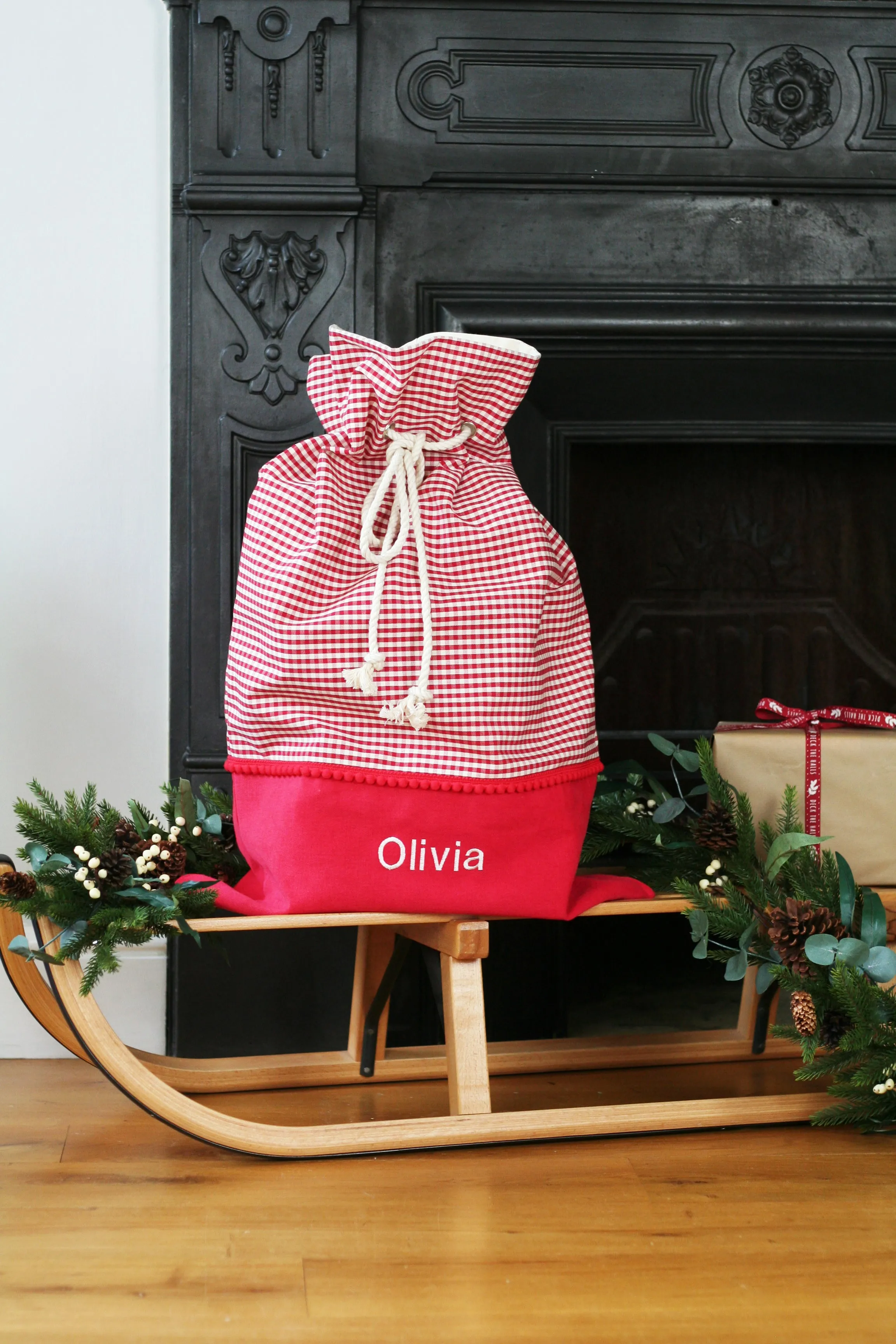 Personalised Santa Sack GINGHAM CHECKS