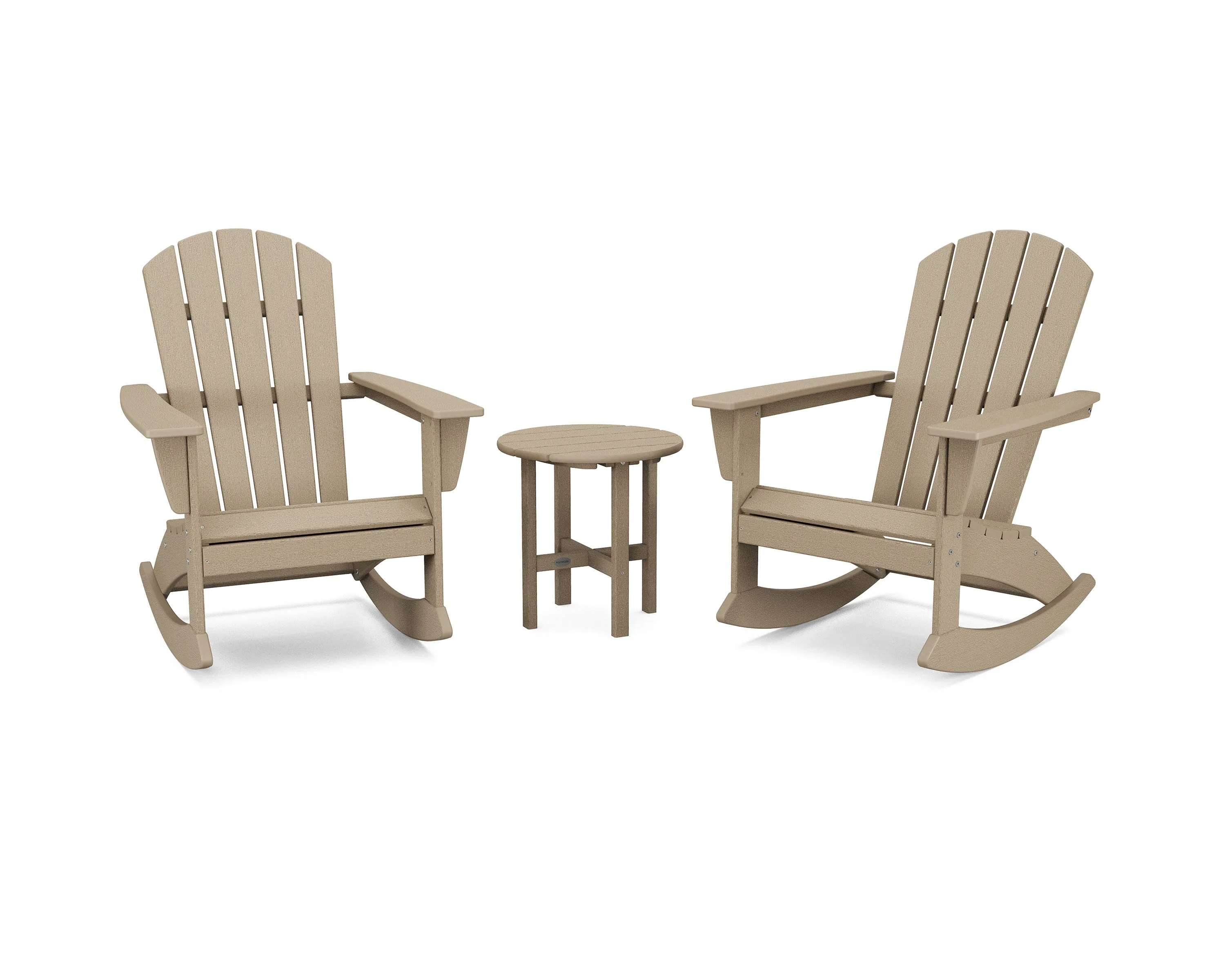 POLYWOOD® Nautical 3-Piece Adirondack Rocking Chair Set