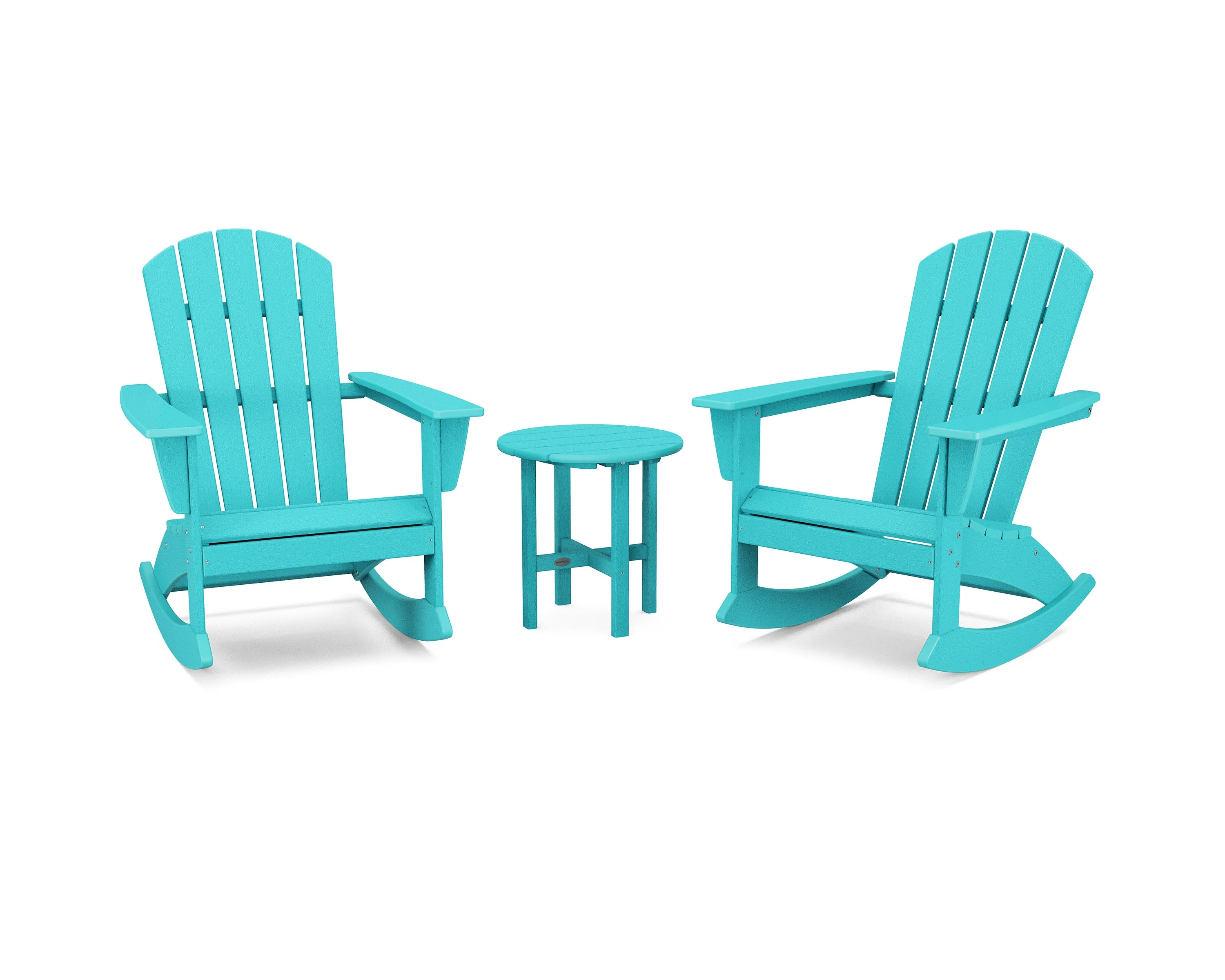 POLYWOOD® Nautical 3-Piece Adirondack Rocking Chair Set