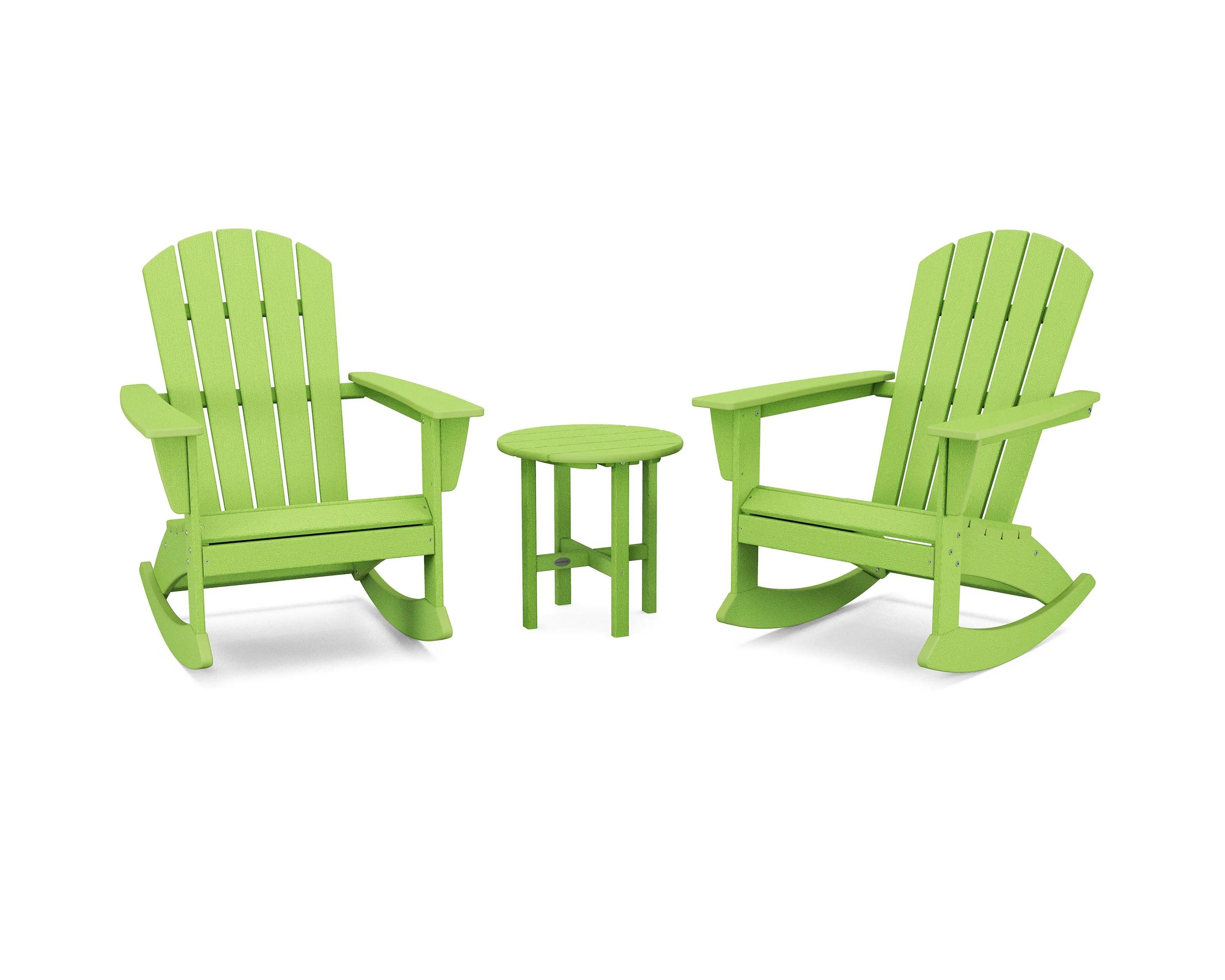 POLYWOOD® Nautical 3-Piece Adirondack Rocking Chair Set