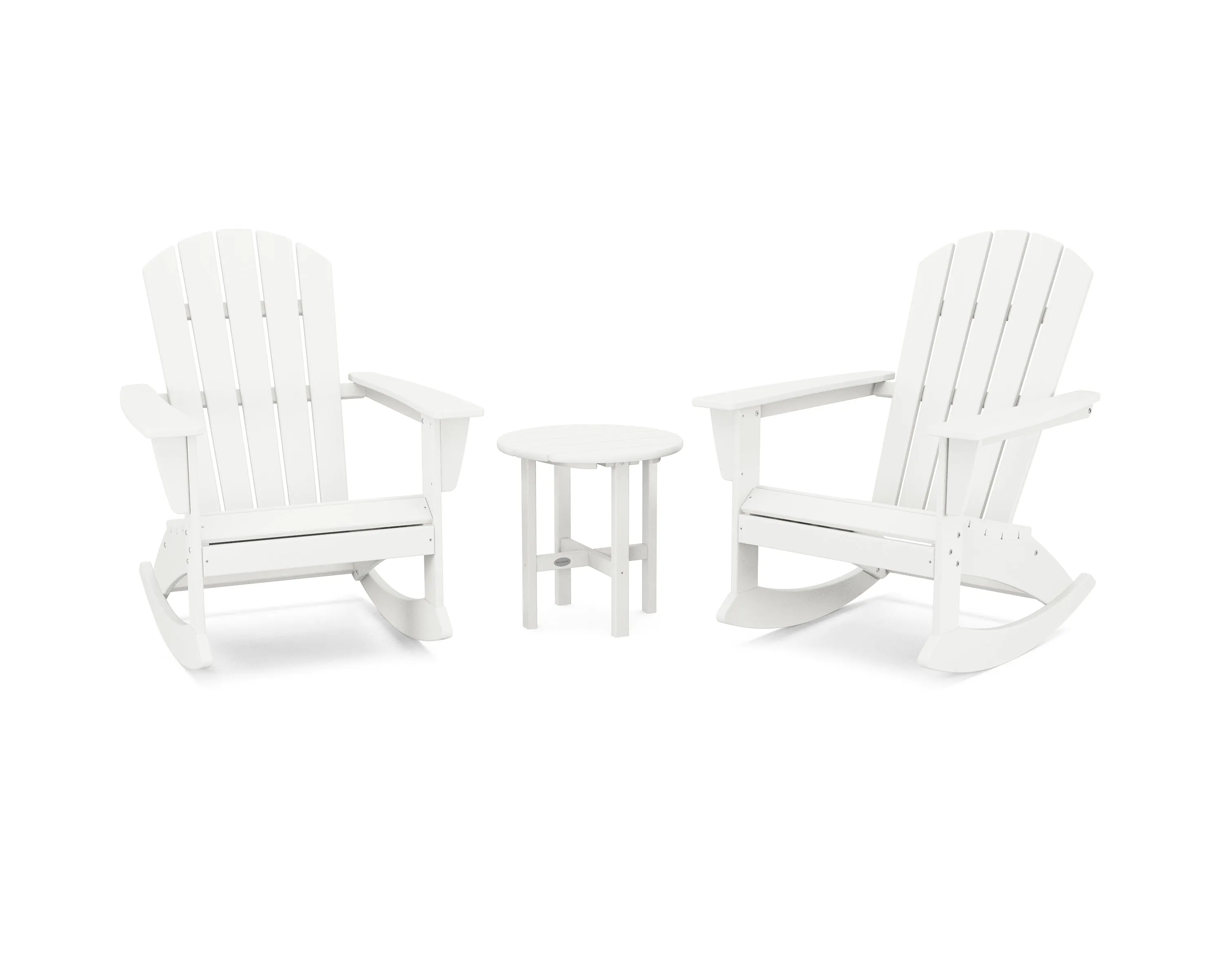 POLYWOOD® Nautical 3-Piece Adirondack Rocking Chair Set