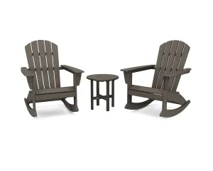 POLYWOOD® Nautical 3-Piece Adirondack Rocking Chair Set