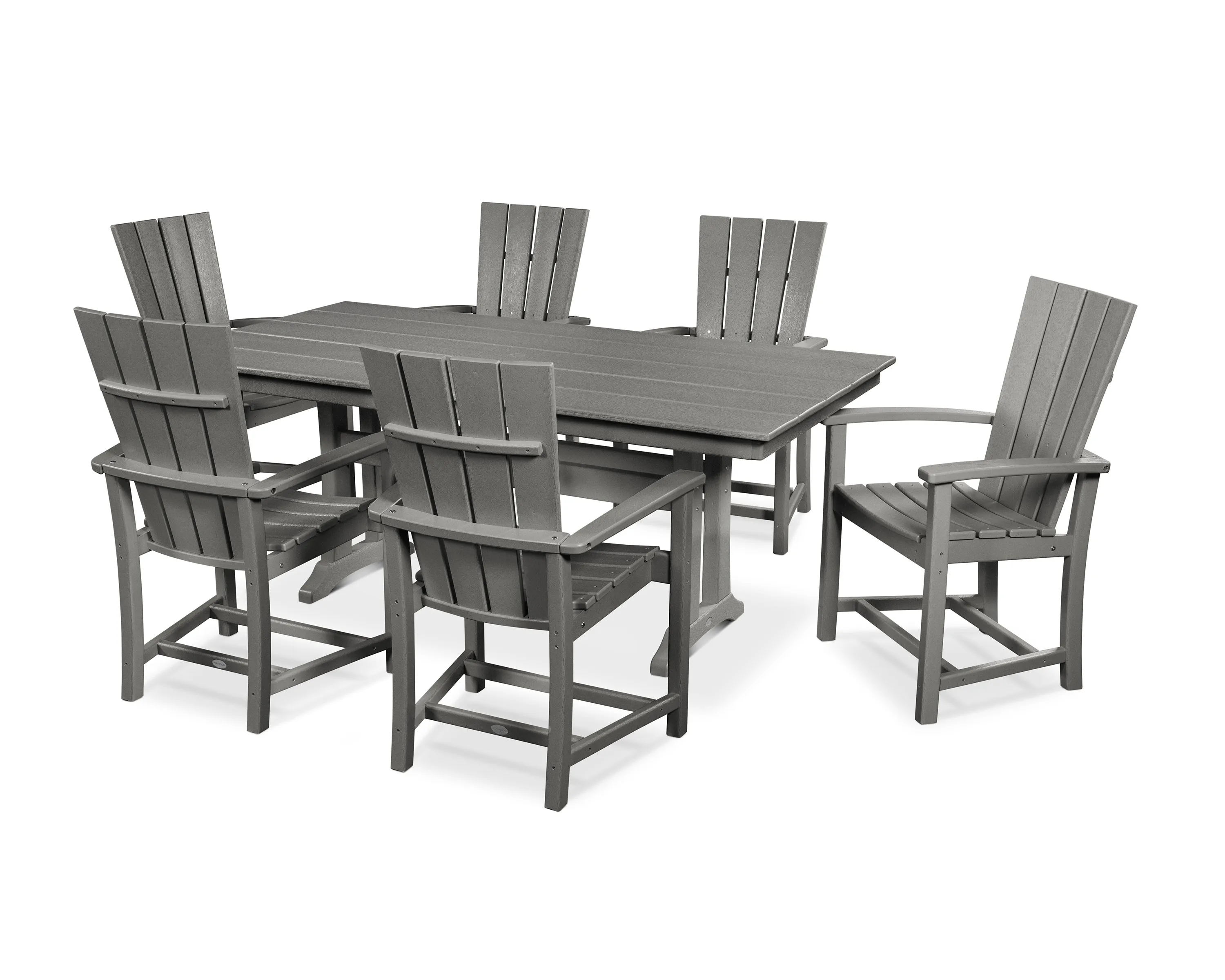 POLYWOOD® Quattro 7-Piece Farmhouse Dining Set