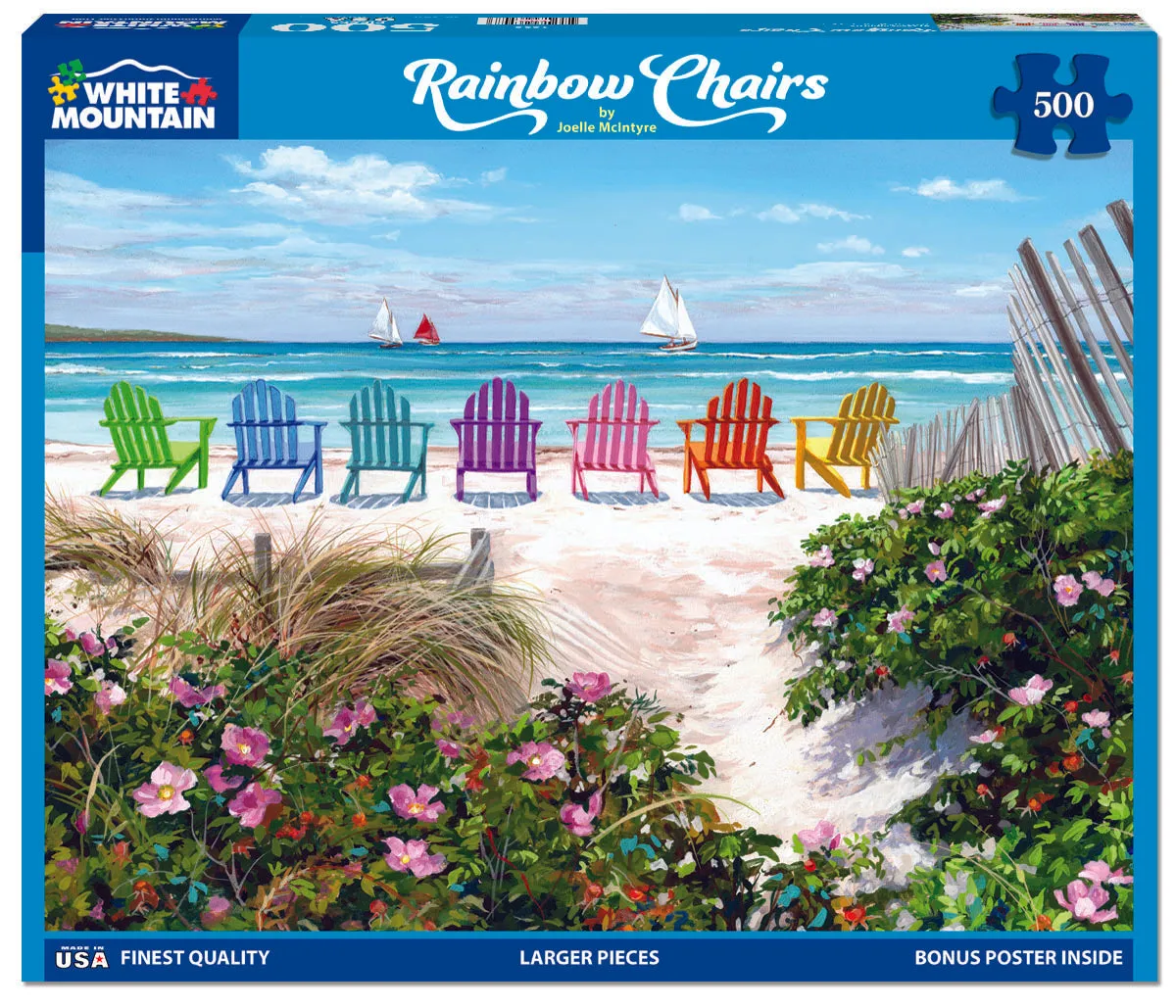 Rainbow Chairs (1838pz) - 500 Piece Jigsaw Puzzle