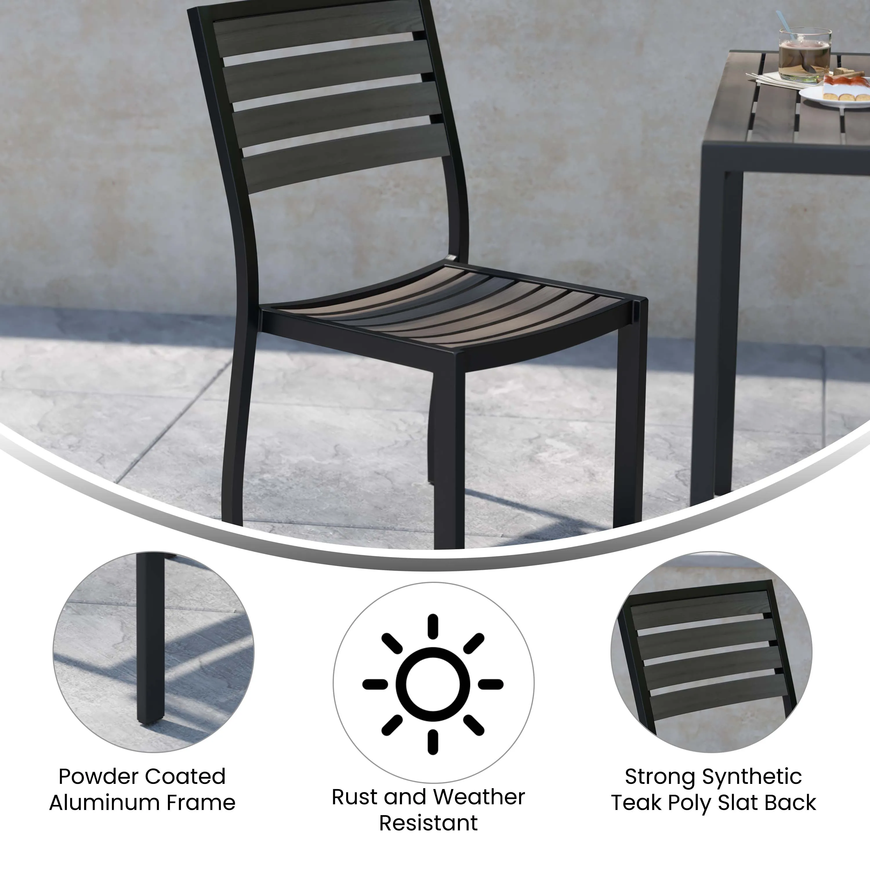 Set of 2 Outdoor Patio Dining Chairs