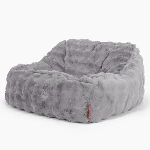 Sloucher Bean Bag Chair - Bubble Faux Fur Grey