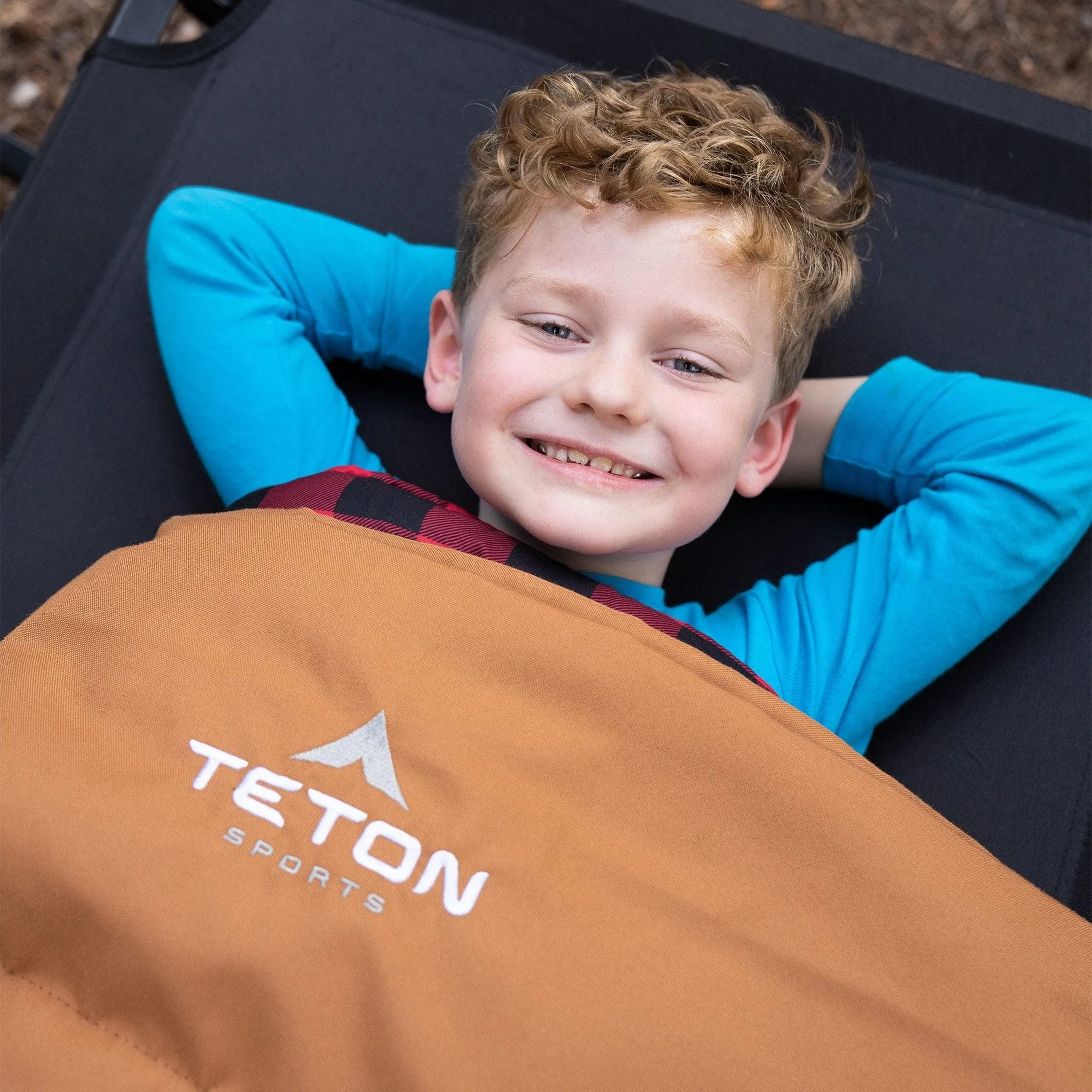 Teton Sports Li'l Bridger -18˚c/0˚f Canvas Sleeping Bag for Kids in Pecan and Fox