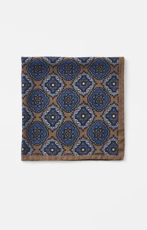 WINTER MEDALLION POCKET SQUARE - BLACKBERRY