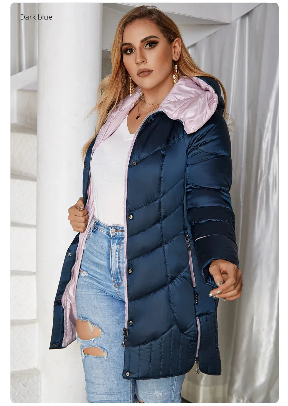 Women's winter Coat Casual Parkas Hooded Coats Plus Size Jacket